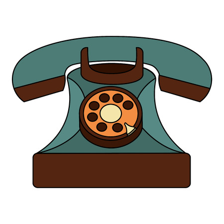 vintage telephone device communication retro vector illustrationのイラスト素材