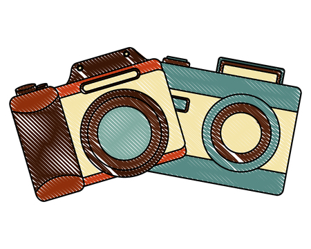 retro cameras photographic icon vector illustration designのイラスト素材