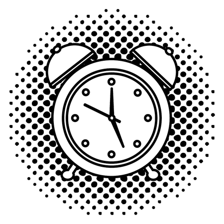 alarm clock retro vintage image vector illustration  halftoneのイラスト素材