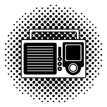 retro vintage radio sound voice image vector illustration  halftoneのイラスト素材