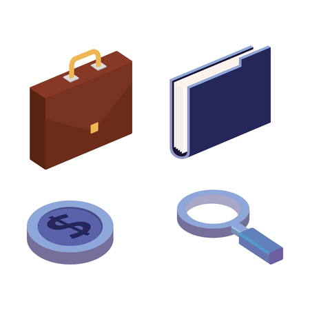 business concept isometric set icons vector illustration designのイラスト素材