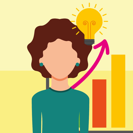 woman creative idea business diagram saving money vector illustrationのイラスト素材