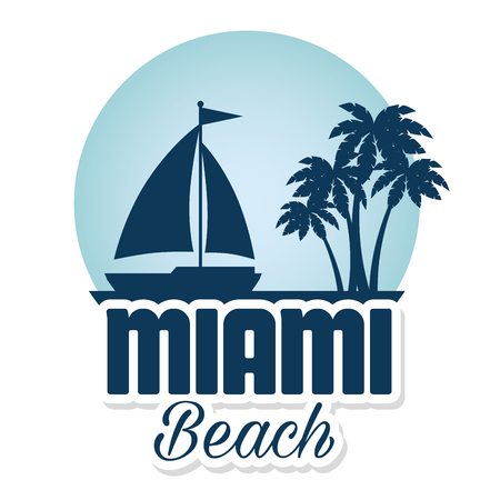 miami beach california seal vector illustration designのイラスト素材