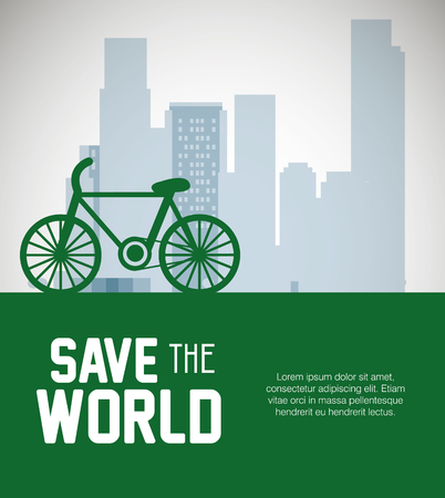 buildings ecology green city scene vector illustration designのイラスト素材