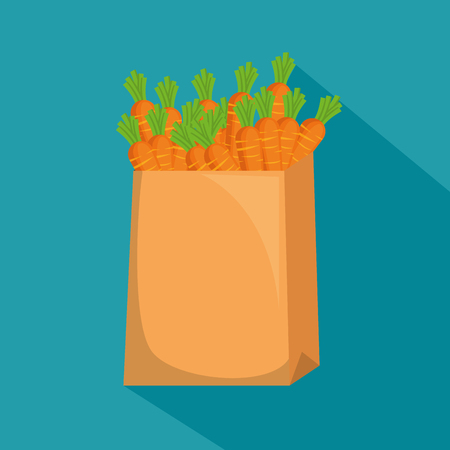 carrots in shopping bag vector illustration designのイラスト素材