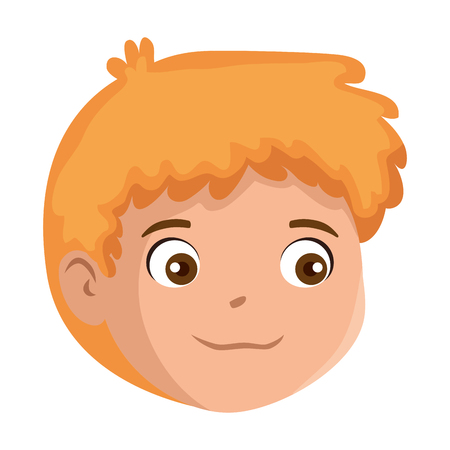 little boy son head character vector illustration designのイラスト素材
