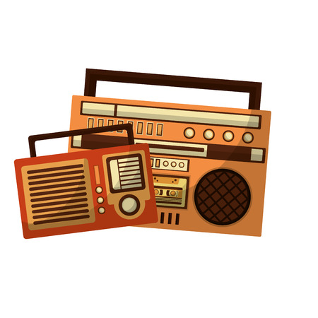 radios music retro style vector illustration designのイラスト素材