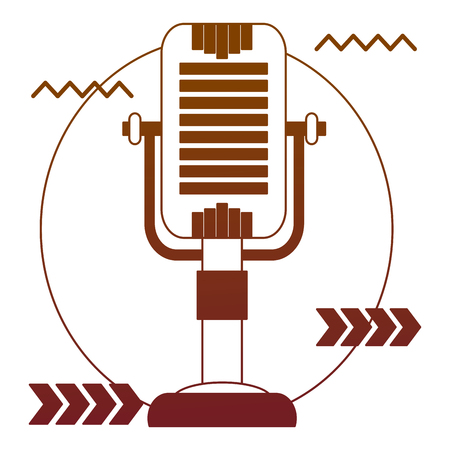 microphone music retro style vector illustration designのイラスト素材