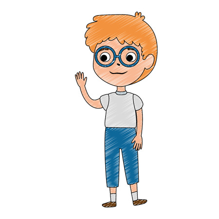 little boy son character vector illustration designのイラスト素材