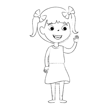 little girl daughter character vector illustration designのイラスト素材