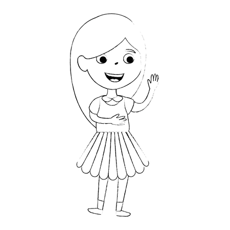 little girl daughter character vector illustration designのイラスト素材