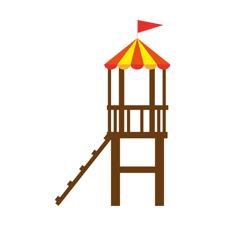game with tower and slide vector illustration designのイラスト素材