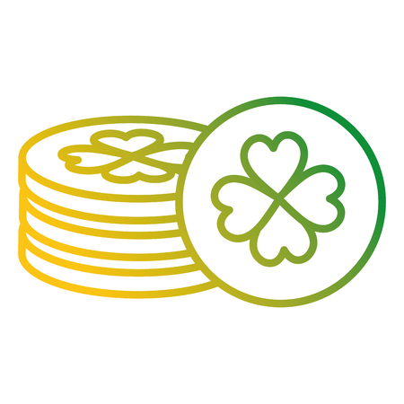 pile coins with clover icon vector illustration designのイラスト素材