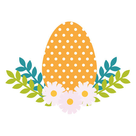 egg paint easter with floral decoration vector illustration designのイラスト素材
