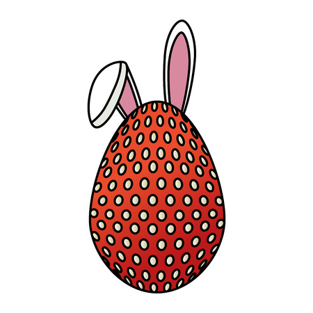 egg paint with ears bunny easter decoration vector illustration designのイラスト素材