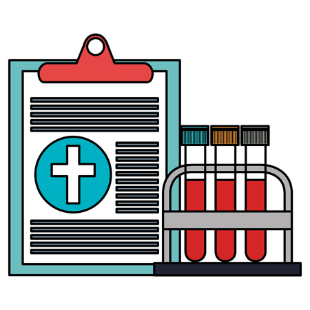 checklist medical order with tube test vector illustration designのイラスト素材