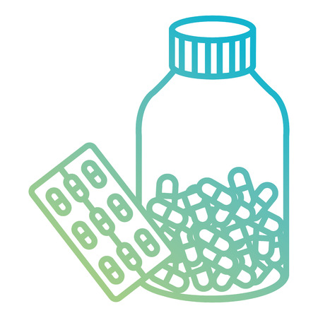pills drugs with bottle medical vector illustration designのイラスト素材