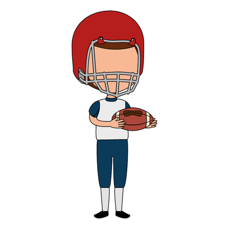 little boy playing american football character vector illustration designのイラスト素材