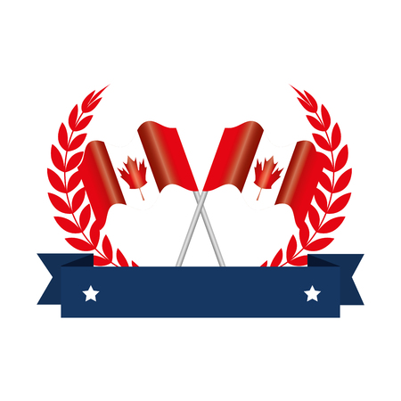 canadian flag emblem icon vector illustration designのイラスト素材