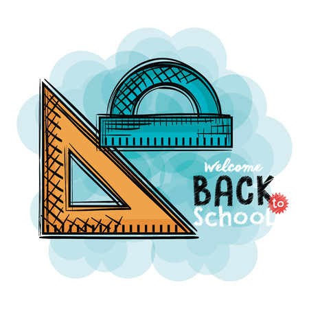 rules school supplies drawing vector illustration designのイラスト素材