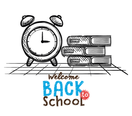 back to school set icons drawings vector illustration designのイラスト素材