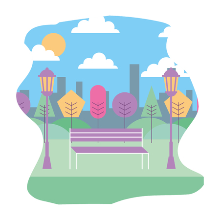 park landscape scene icon vector illustration designのイラスト素材