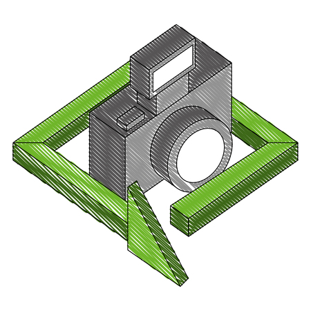 camera photographic with arrow isometric vector illustration designのイラスト素材