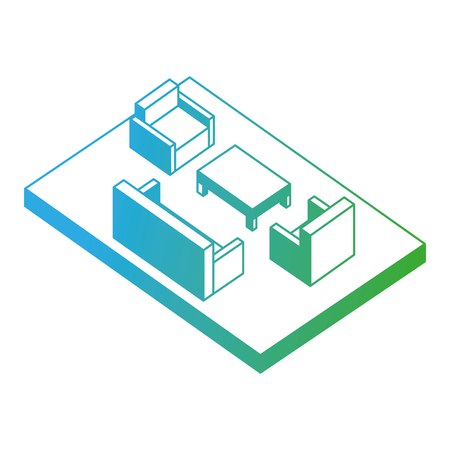 living room scene isometric icon vector illustration designのイラスト素材