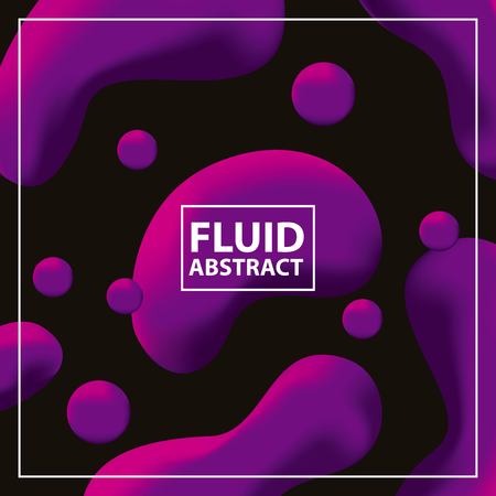 fluid abstract background neon bubbles circles black shape vector illustrationのイラスト素材