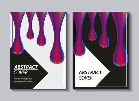 abstract covers fluids colorful banners drops fall neon vector illustrationのイラスト素材