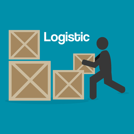 worker logistic service silhouette vector illustration designのイラスト素材