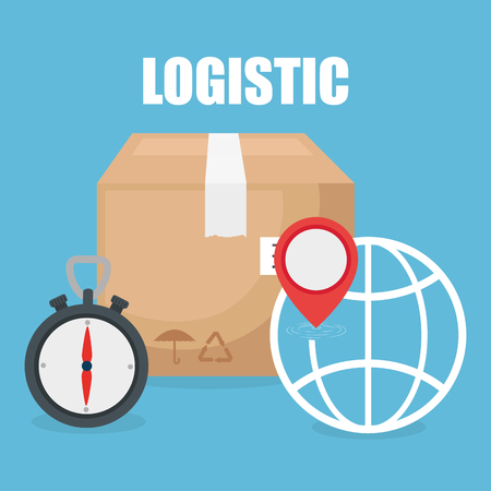 logistic service with boxes vector illustration designのイラスト素材