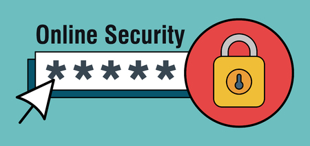 online security with padlock icons vector illustration designのイラスト素材