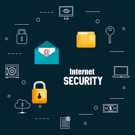 internet security set icons vector illustration designのイラスト素材