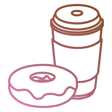 coffee cup and plastic container vector illustration designのイラスト素材