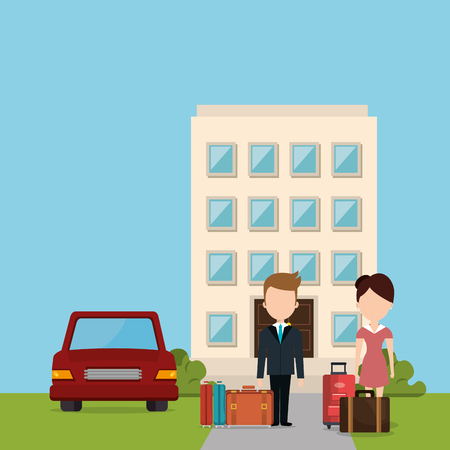 hotel workers avatars characters vector illustration designのイラスト素材