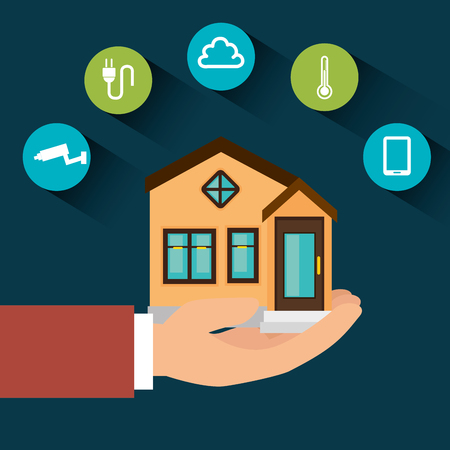 smart home technology set icons vector illustration designのイラスト素材