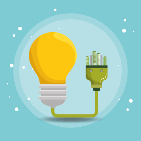 bulb energy ecology icons vector illustration designのイラスト素材