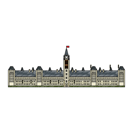 canadian parliament building icon vector illustration designのイラスト素材