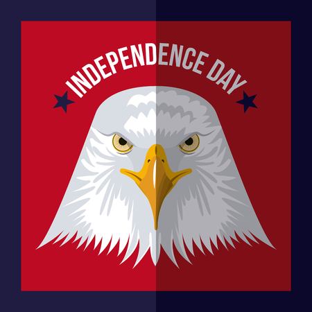 independence day america face eagle stars frame vector illustrationのイラスト素材