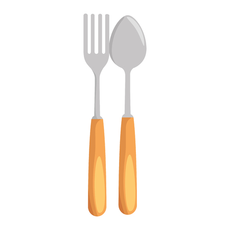 fork and spoon cutlery vector illustration designのイラスト素材