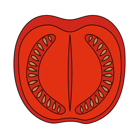 fresh tomato slide healthy food vector illustration designのイラスト素材