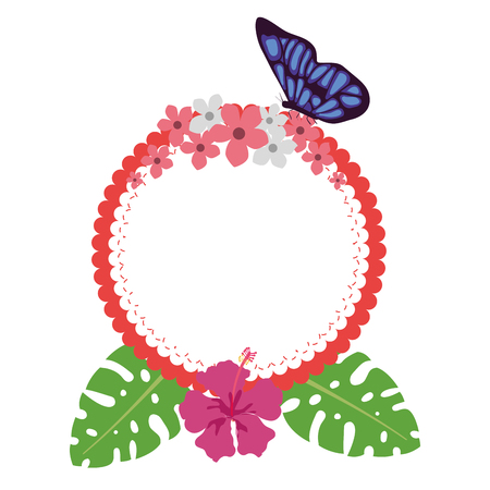 flowers garden with butterflies vector illustration designのイラスト素材