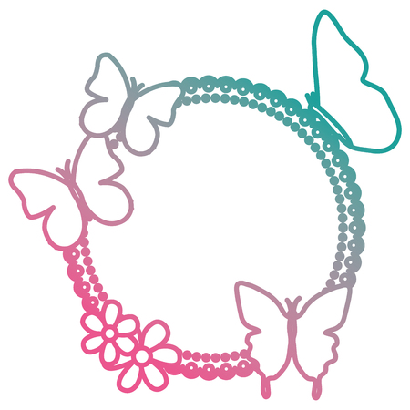 flowers garden with butterflies vector illustration designのイラスト素材