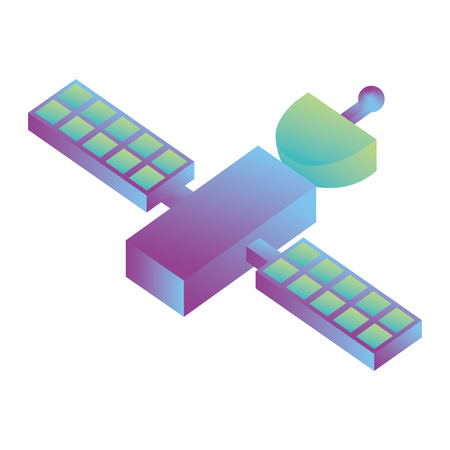 space satellite isometric icon vector illustration designのイラスト素材