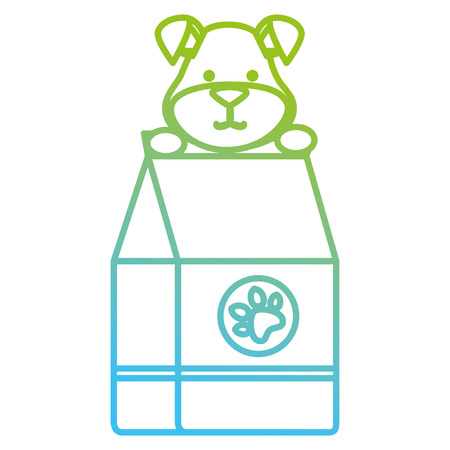 cute dog with food bag vector illustration designのイラスト素材