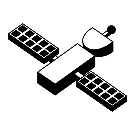 space satellite isometric icon vector illustration designのイラスト素材