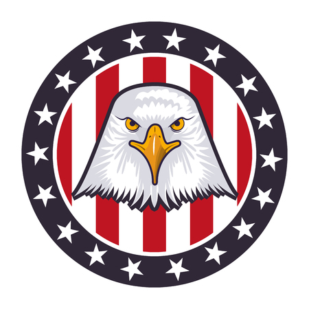 american eagle usa flag emblem vector illustrationのイラスト素材