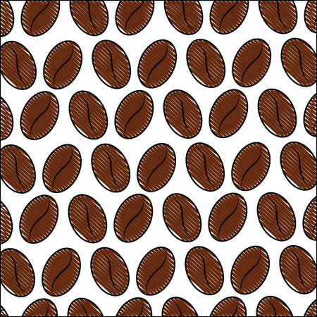 coffee seeds aroma grains pattern design vector illustrationのイラスト素材