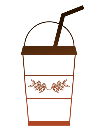 iced herbs tea cup in plastic container vector illustration designのイラスト素材